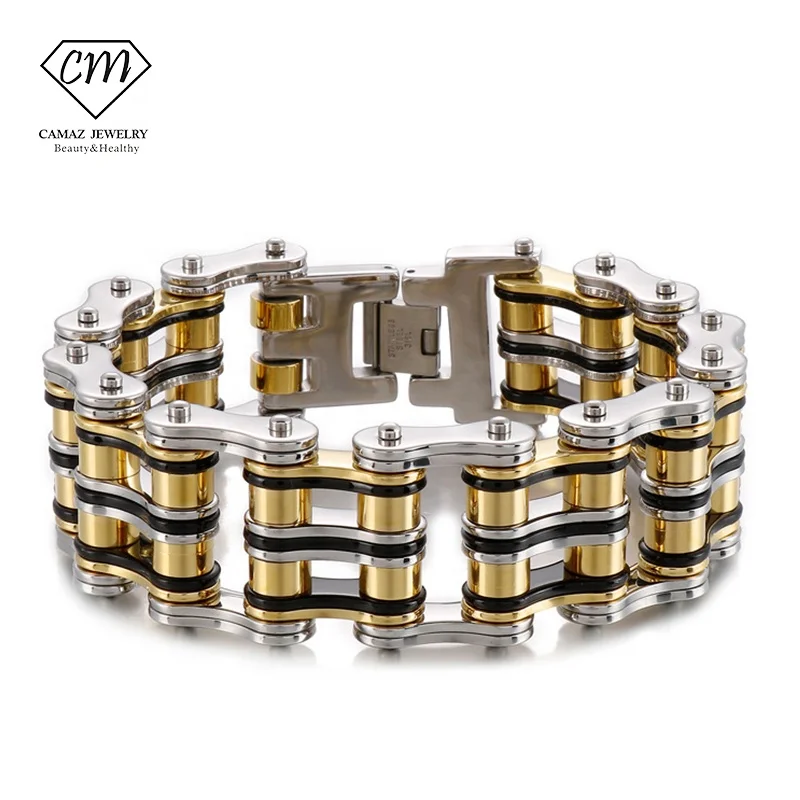 Double rows bicycle chains bracelet good quality stainless steel bracelet titanium steel bike chain bracelet