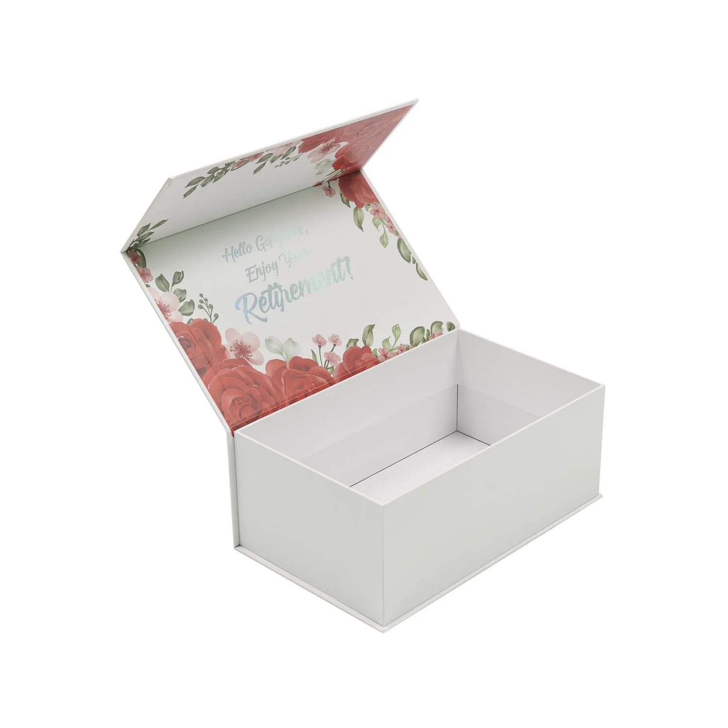 Customized shape design luxurious white simple magnetic book-shaped box commemorative small gift gift packaging