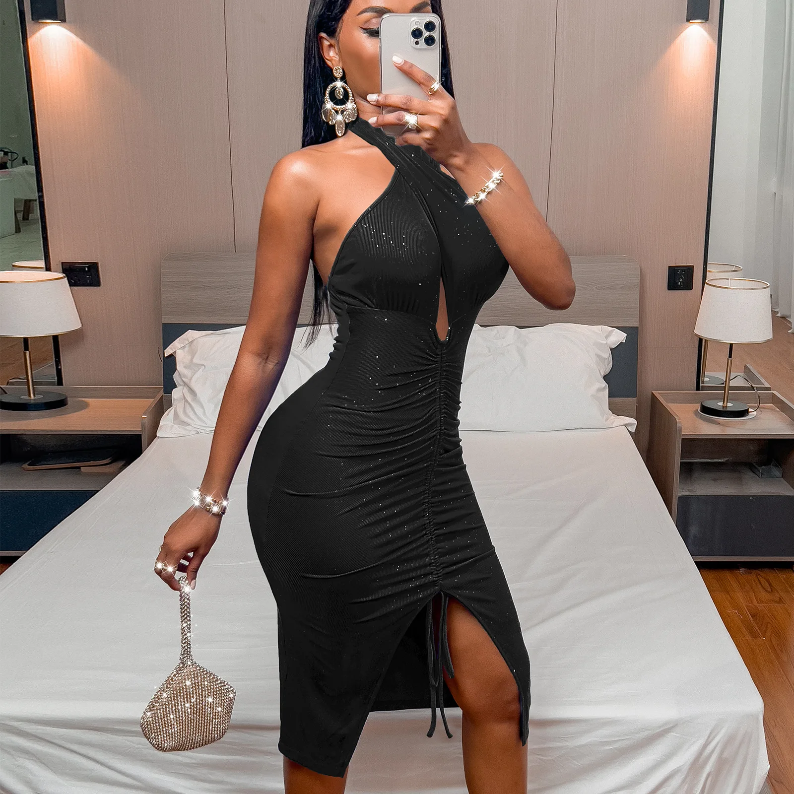 Sexy Halter Backless close-fitting prom dresses elegant evening gown