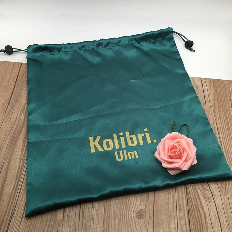 Custom satin lingerie bag satin wigs storage packaging pouch dust bag for handbag