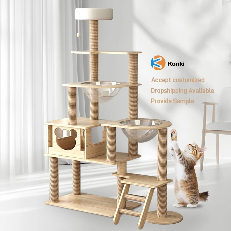 Fashion New Density Board Multi-function Cat Rack for Large Acrylic Capsule Home Tower