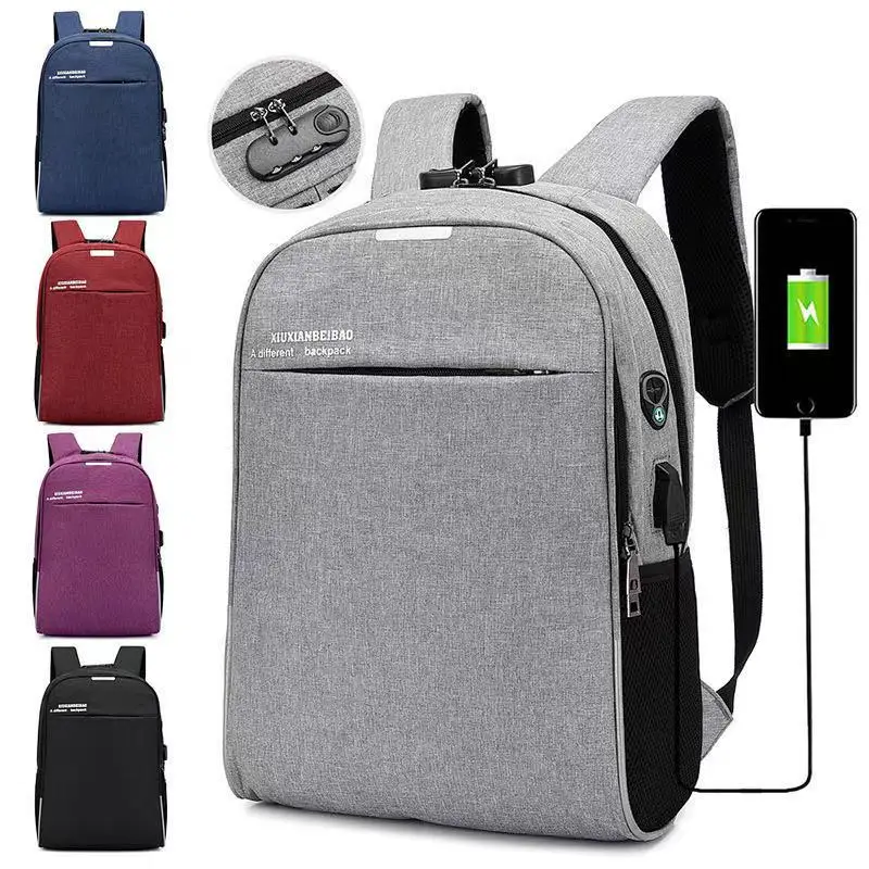 Factory wholesale business USB computer bags antitheft tsa lock backpack men phone charger laptop backpack