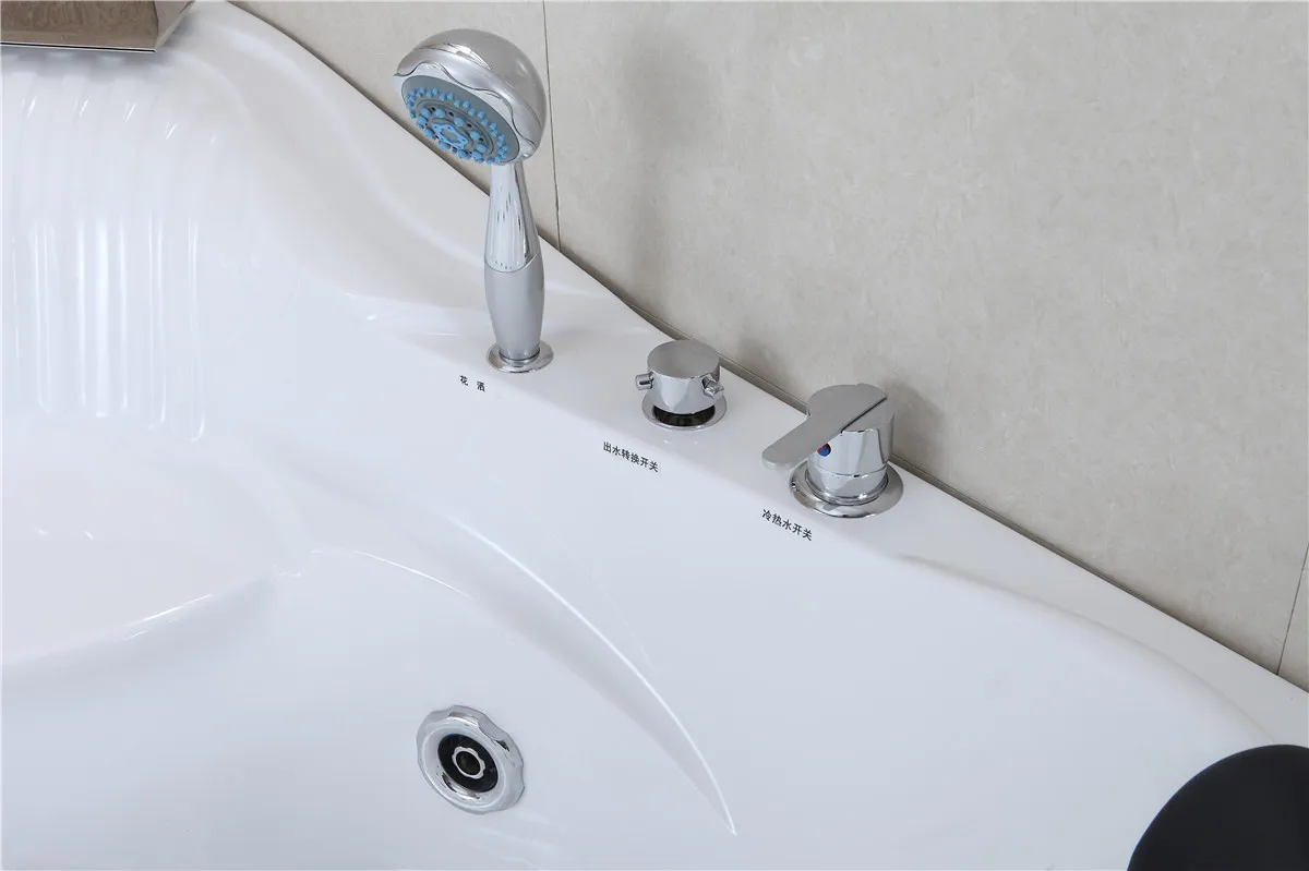 Triangle Corner Modern Home Hotel Massage Bath Tub Indoor White Acrylic Bathtub For Bathroom