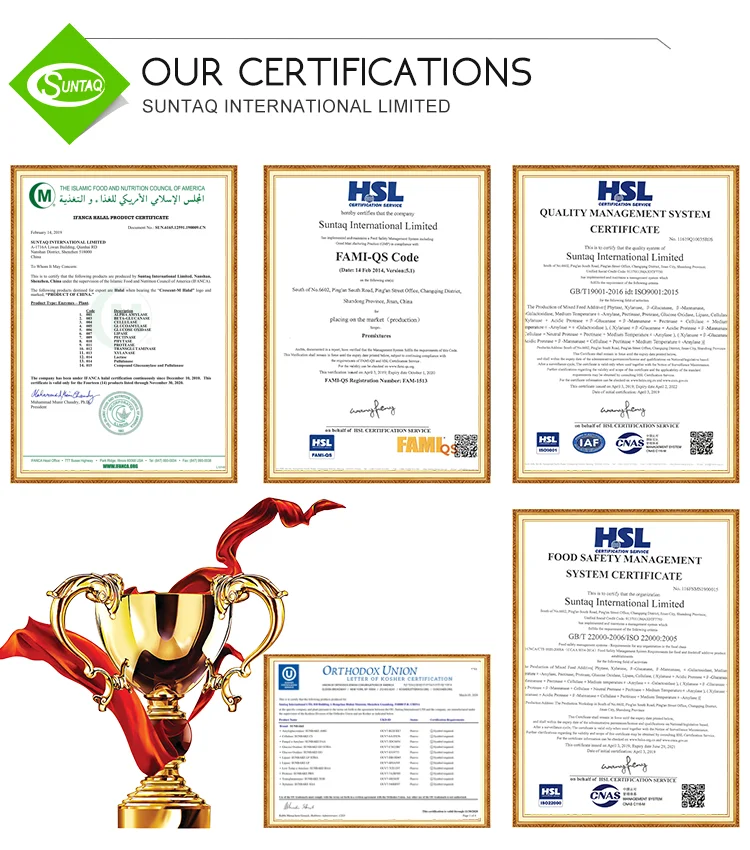 Оптовая продажа пищевых добавок Suntaq амилазный фермент высококонцентрированная 4000 u/mL активная жидкая бактериальная Альфа-Амилаза