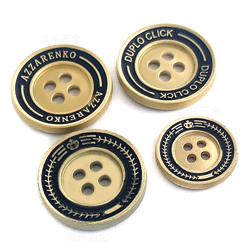 15mmButton Manufacturer zinc alloy Sewing 2-hole 4-hole Shirt Buttons gold vintage metal Custom DIY Buttons for Clothing/bag/hat