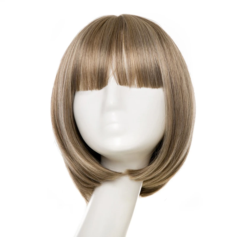 
Wholesale High Quality Ombre Natural Heat Resistant fiber Silk straight hair Bob Synthetic Wigs For European and American Women 
