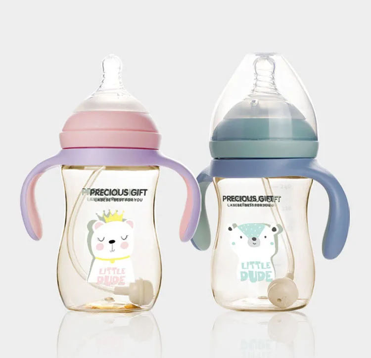 
Mamaderas para bebes Cute PPSU Baby Milk Bottle Wide Neck Self Feeding Bottles for Baby Bottles and Nipples 