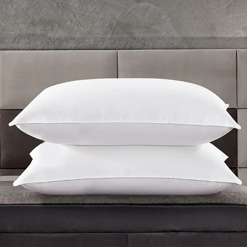 Customized Home Hotel Nature Soft Goose Duck Feather Down Pillow Cushion Pillow With Cotton Fabric