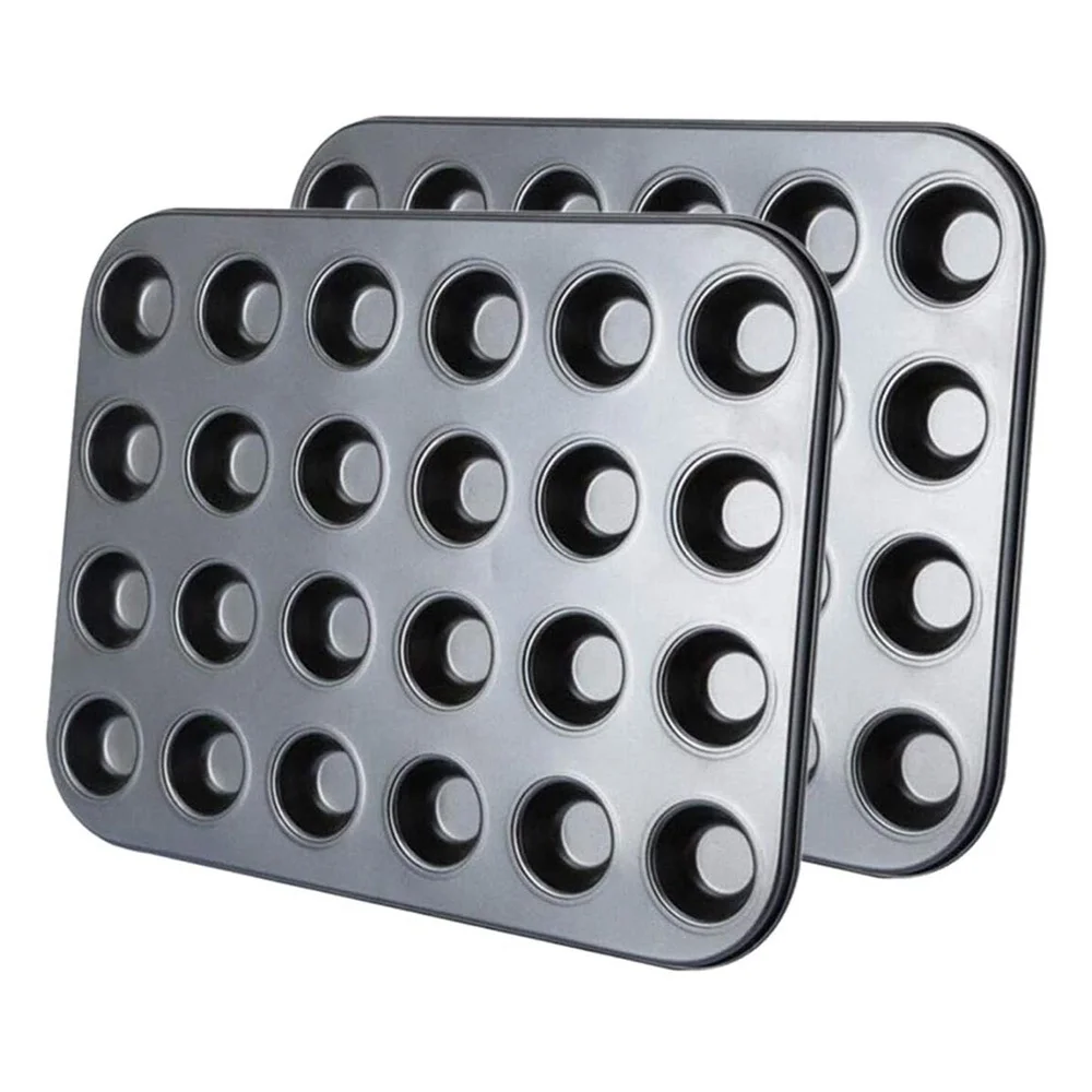 Антипригарная мини-посуда для выпечки, 24 чашки, сковорода для маффинов, стальной поднос для выпечки кексов