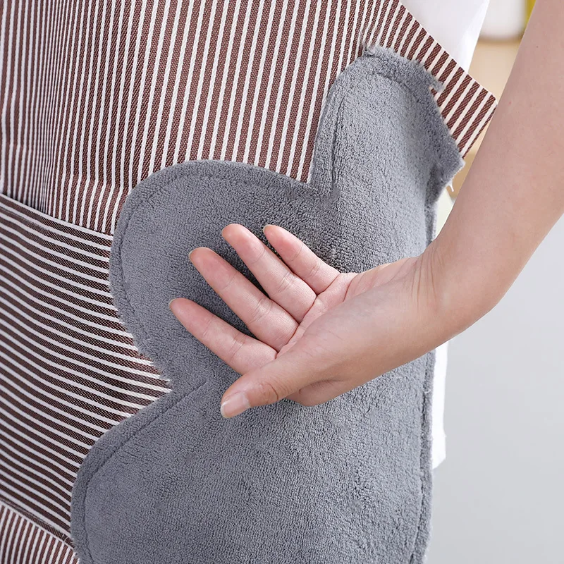 Apron with wiping hands household  waterproof  thickening Cooking kitchen With strap Oil pollution prevention Work clothes Apron