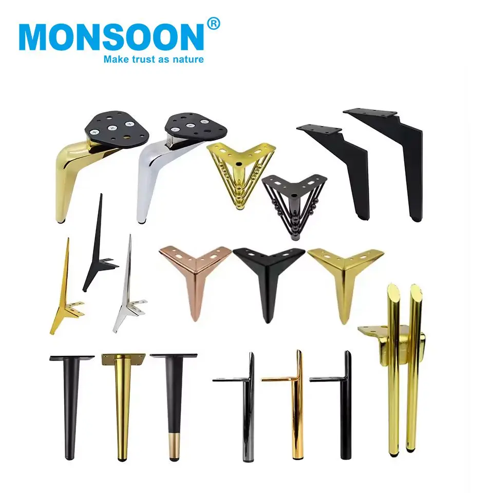 Sofa accessories hardware curved chrome gold metal furniture legs coffee dinning iron luxury office desk sofa leg