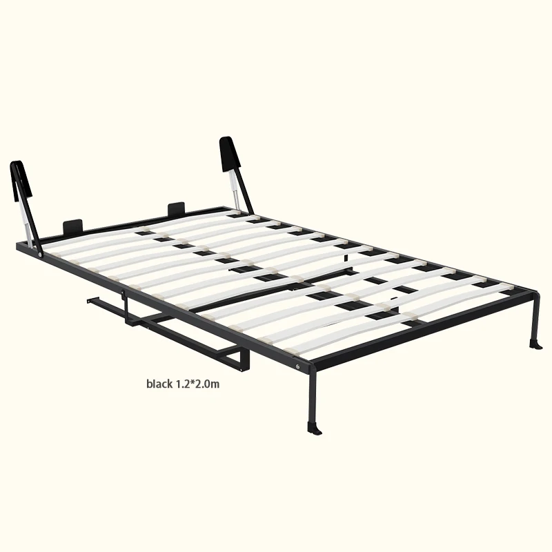 2021 New Style Metal Bunk With Desk Bed Black Adjustable Murphy Bed WT-B07