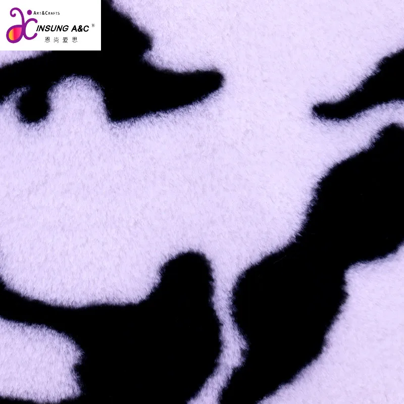 Top Quality Fur Rabbit Fur Fabric Letter Printing  Polyester Plush Fabric For Coat Material