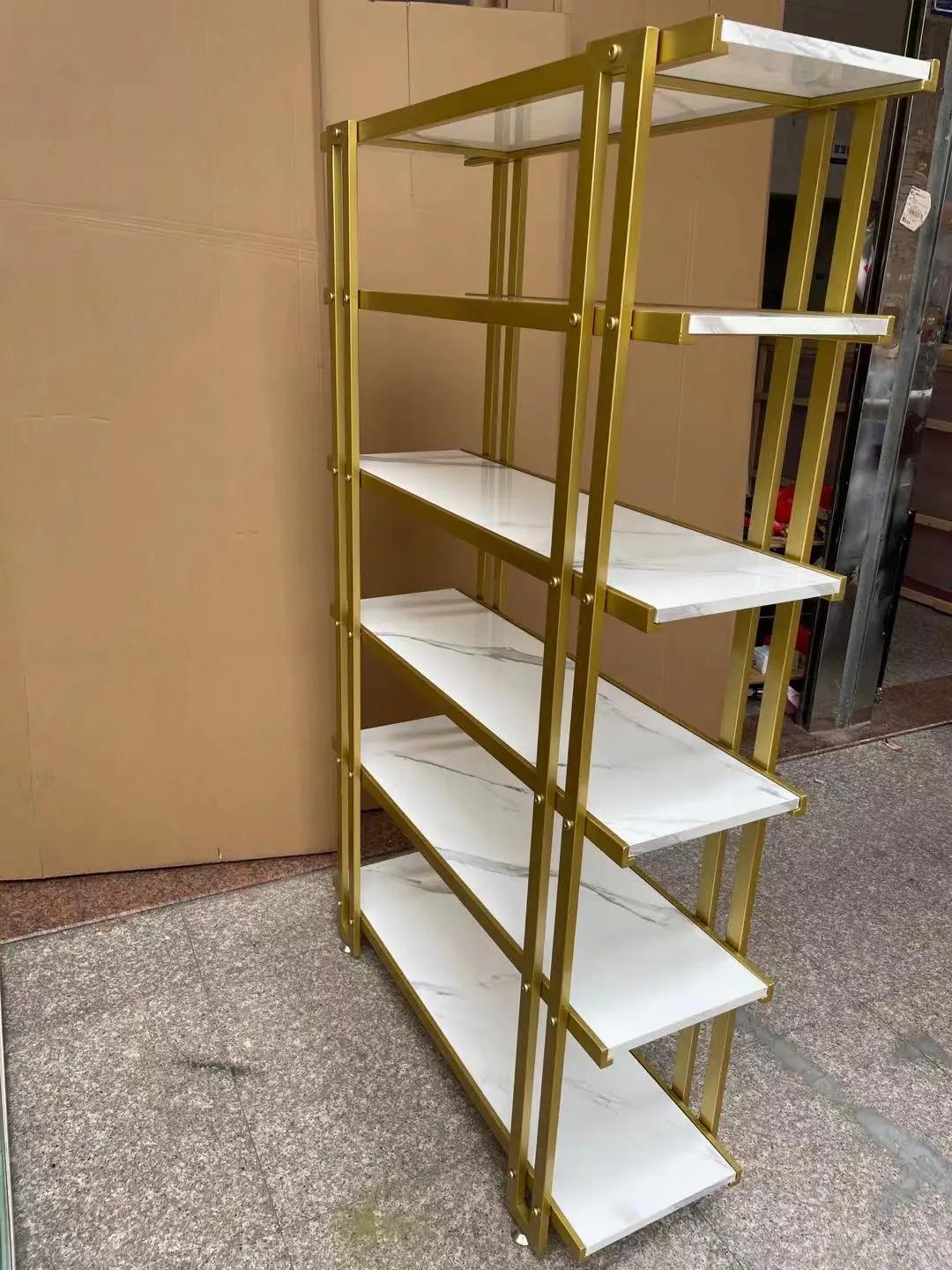 Hottest Easy to assemble 6 layers of metal Floor-standing shelf Display stand Wine rack home shops Storage shelf Display stand