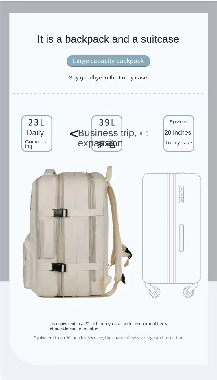 Large Storage Multi-purpose Business Travel Briefcase Laptop Backpack