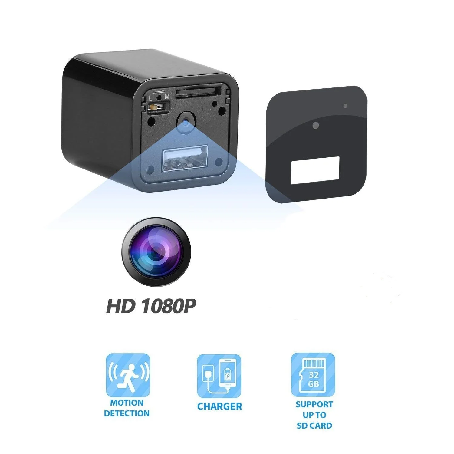  128g Full HD 1080p Домашняя безопасность беспроводная скрытая камера Usb настенное зарядное устройство