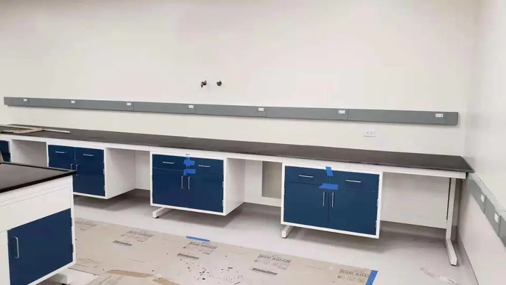 Школьная лабораторная мебель металлическая Рабочая скамья лабораторный стол с шкафами
