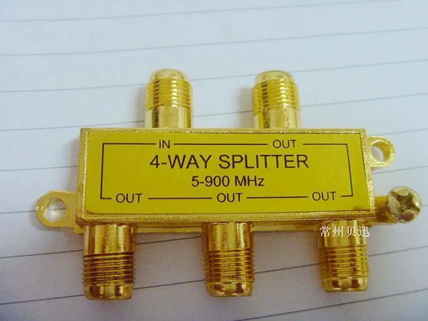 5-900MHZ 4 Way f female satellite splitter 2way 3way 4way CATV indoor rf cable tv splitter
