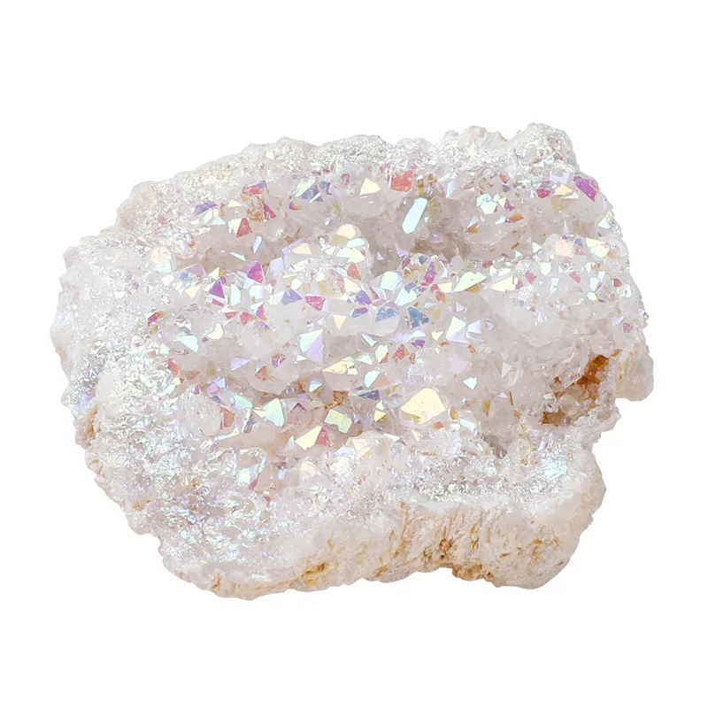 Wholesale Small Sparkly Natural Angel Aura Spirite Quartz Crystal Geode Cluster