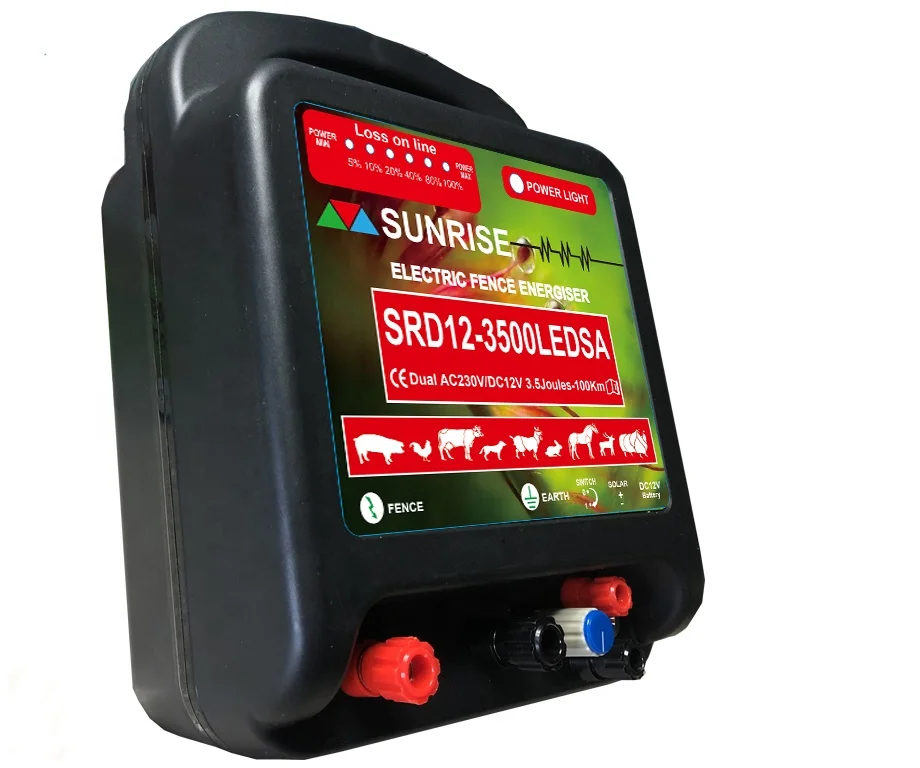 Электрическая ограда с двойной защитой от переменного/постоянного тока, мощный оградитель для лошадей, овец, крупного рогатого скота, слонов, сельскохозяйственных принадлежностей