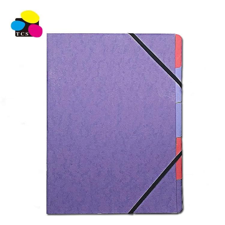 2024 Factory Lehui High Quality Assorted Colors Index Paper Cardboard Divider File Folder With Elastic Bands