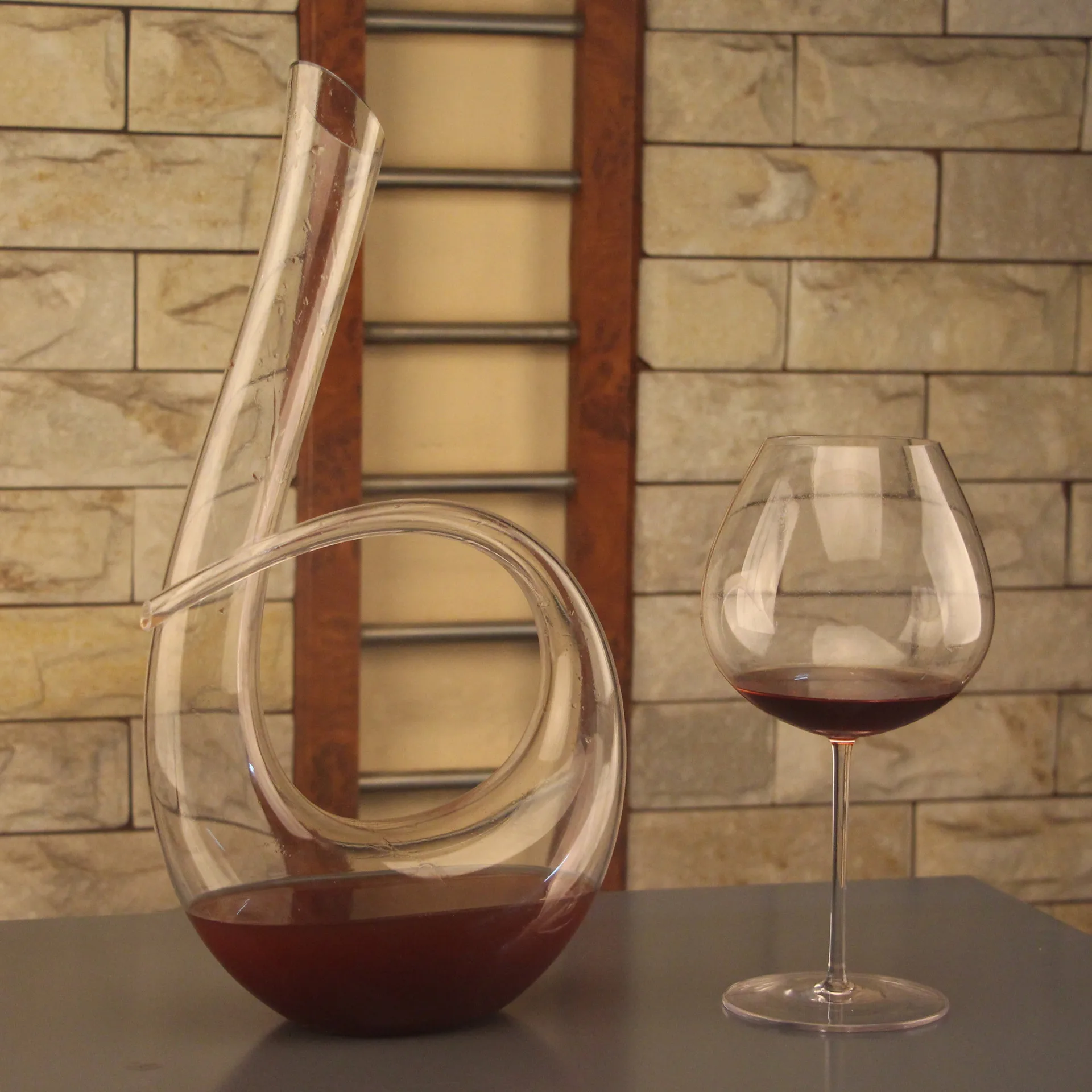 Hot selling 1500ml 6 shaped handmade leadfree crystal glass wine decanter