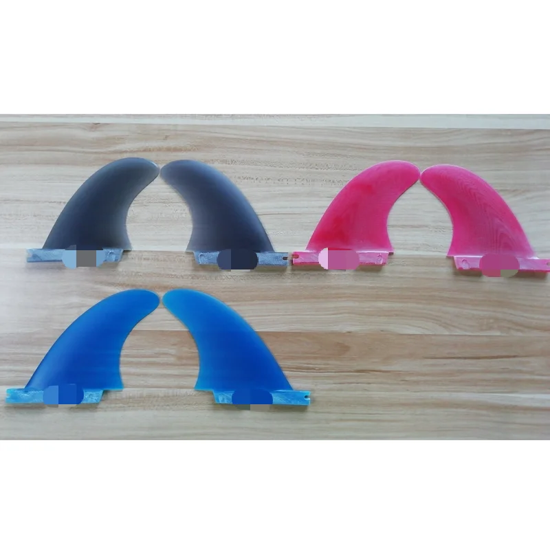 Waterplay Surfing Fiberglass Surfboard Side Fins Longboard Wakeboard Small Twin Tab / Single Tab Twin Fins
