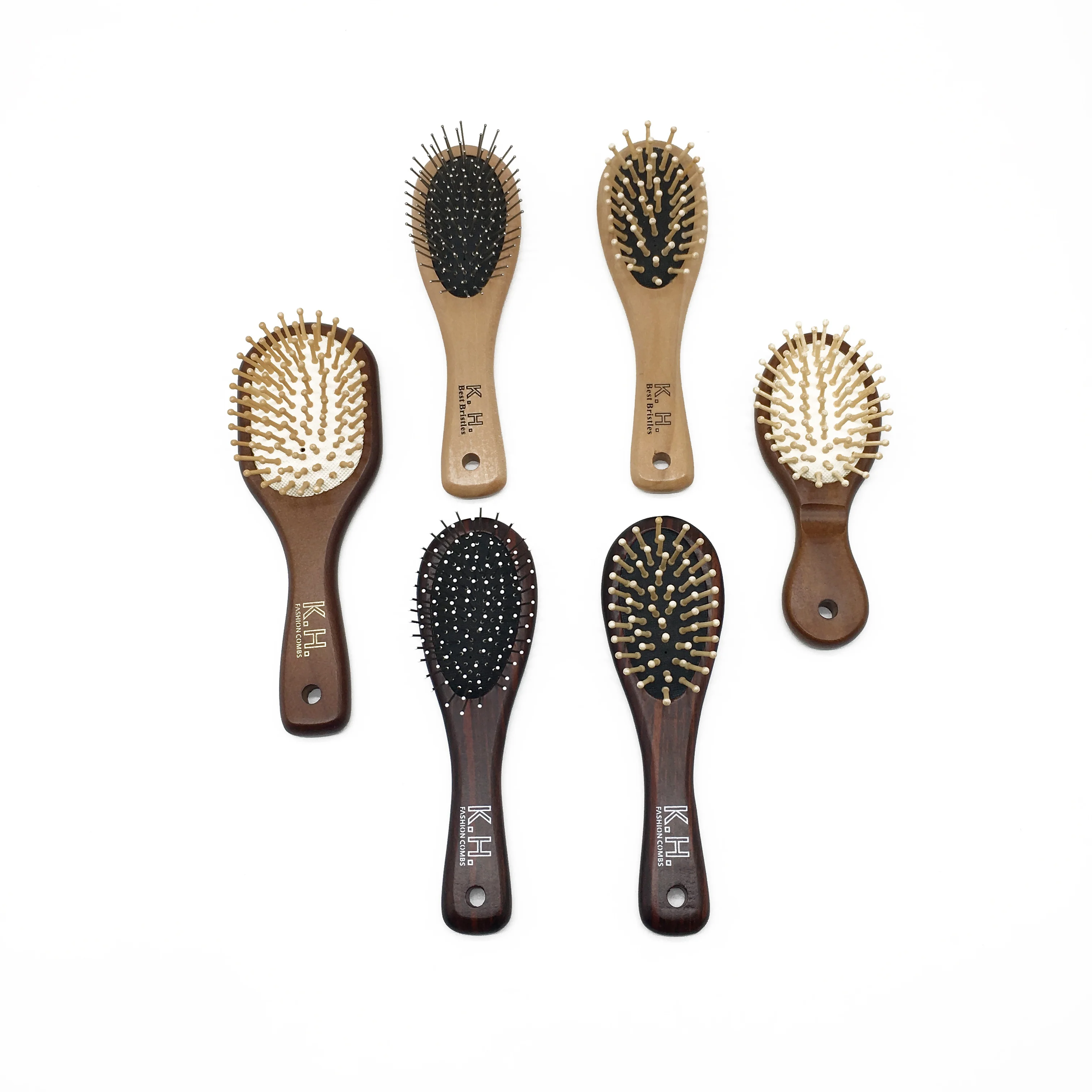 Color Coffee Portable Mini Combs Tooth Wood Scalp Comb Handle Material Wood Brush Barbers Hair Clean Under