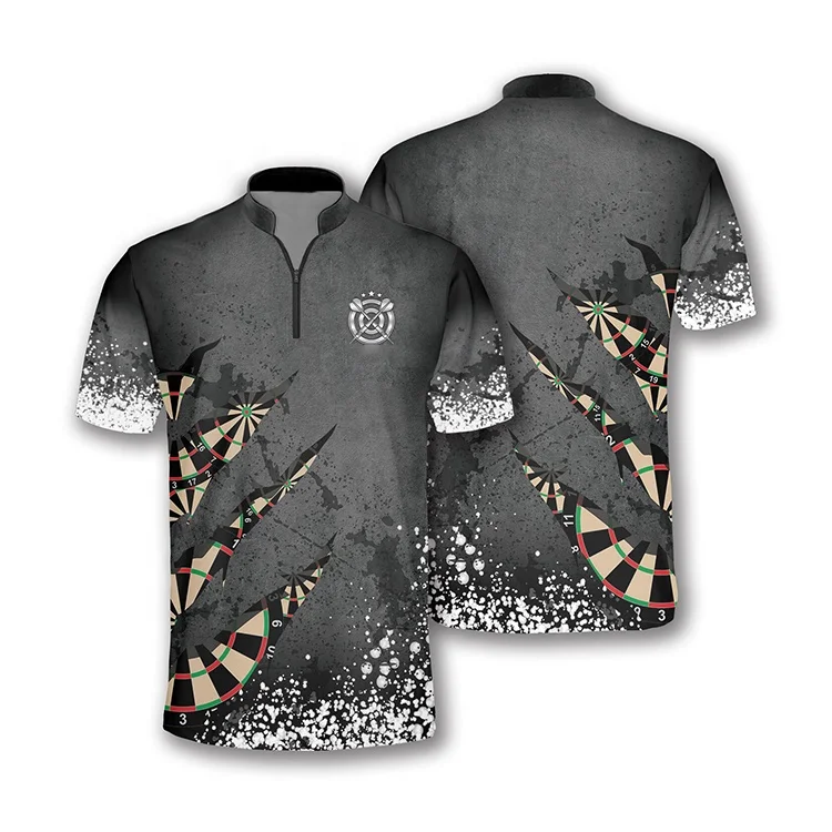 High Quality Custom Mens Polo T Shirt 1/4 Zipper Darts Club Sublimation Jerseys Breathable Knitted Body Neck Collar Quick Model