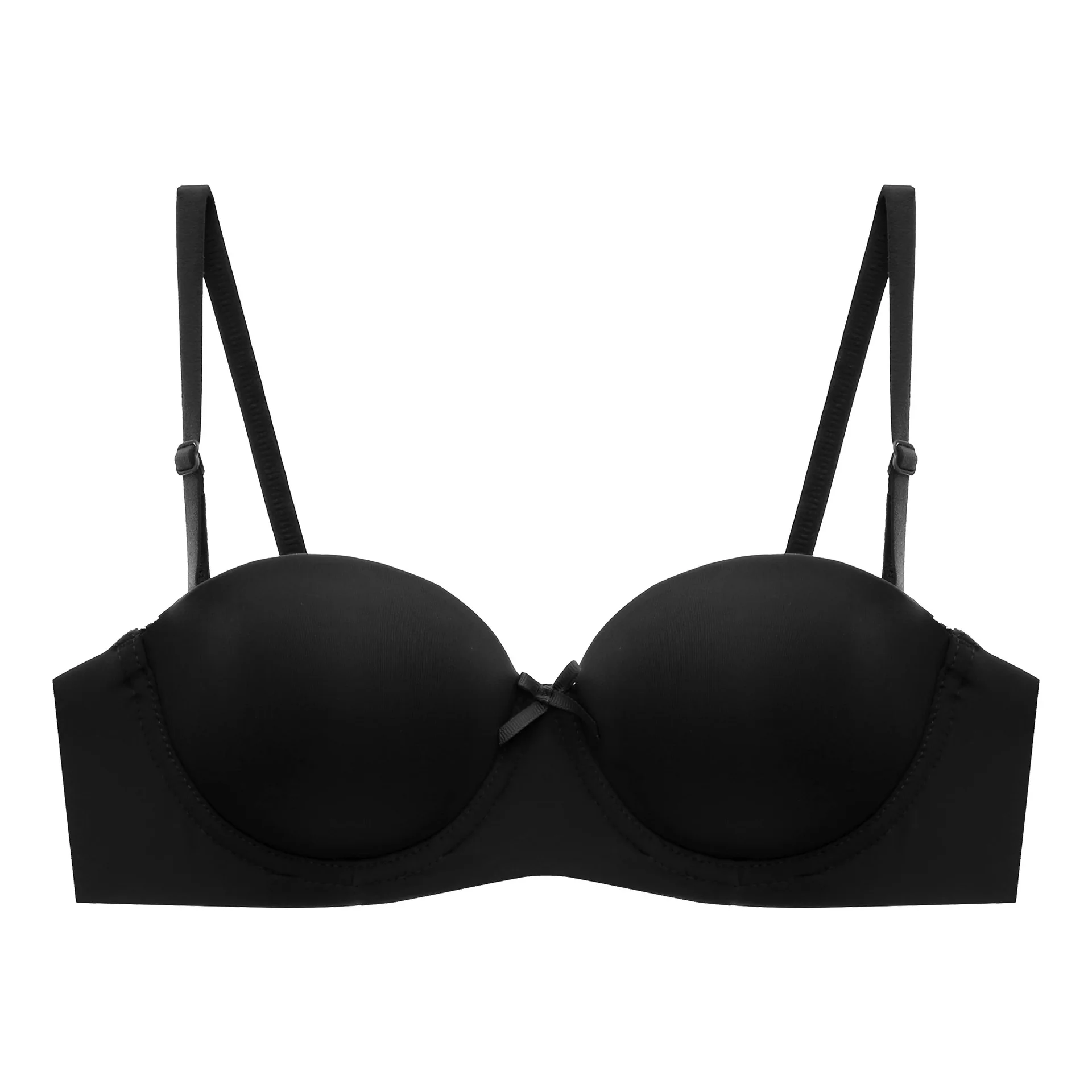 Young Girls Smooth Plain Bra One Piece Bra Women Seamless Anti Slip Push Up Bra
