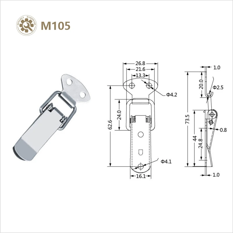 Мягкая сталь защелка с черным Порошковая покраска M105
