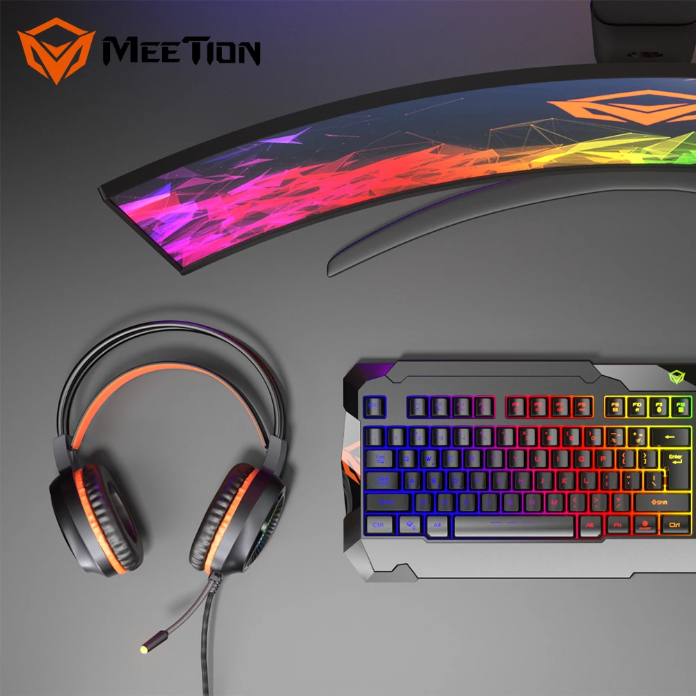 
MeeTion C505 Computer Wired Combos Teclado Y Kits Gaming Headset Keyboard Mouse Set Combo with Mouse Pad 