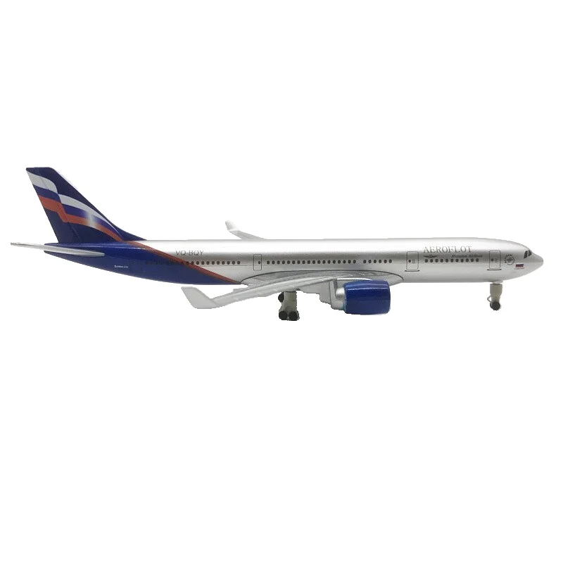 Christmas Gift & Crafts Alloy Material Scale 1:200 20cm Airbus A330 AEROFLOT Airplane Model with Wheels