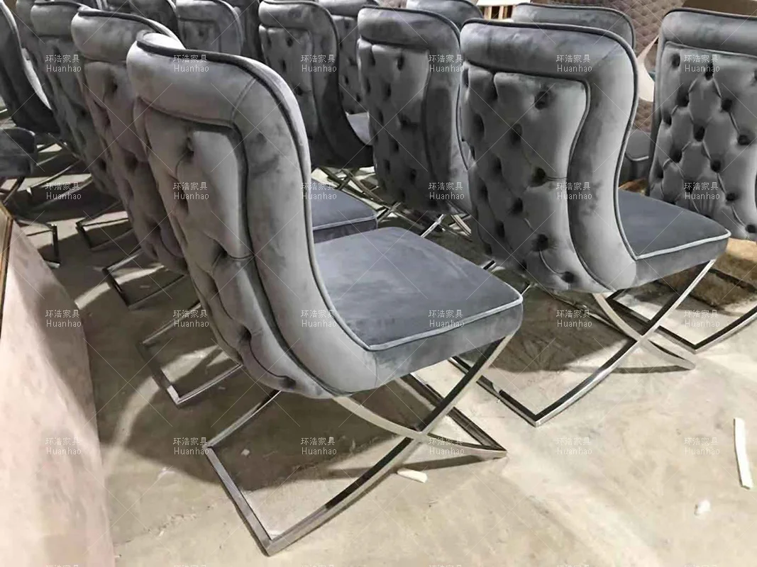 Wholesale modern dining chairs Italy luxury good quality dinning room furniture gold stainless steel legs leather dining chairs