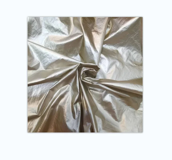 Hot Shimmer crinkle  nylon silver coated gilding silver foil nylon taffeta fabric for jacket