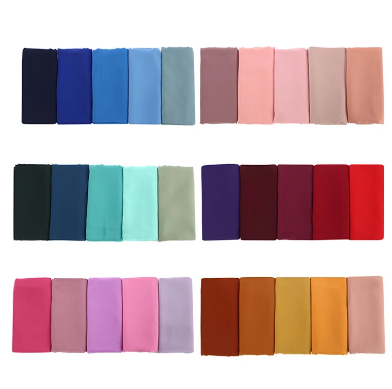 Georgette Pearl Custom Chiffon Shawl Top Sale Wholesale Bubble Muslim Hijab Fashion Malaysia Arab Hijab Scarf Exported