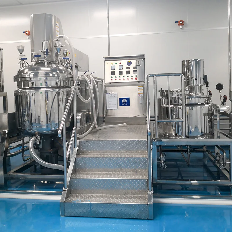 Emulsifying machine, stirring equipment, 100L-5000L cream vacuum emulsifying homogenizer mixing toothpaste machine