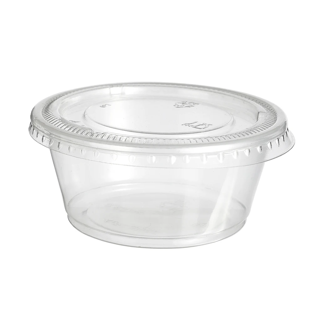 1 oz 2 oz 3 oz 4 oz 5.5 oz disposable sealable plastic jelly cup transparent ps pp sauce cup with lids