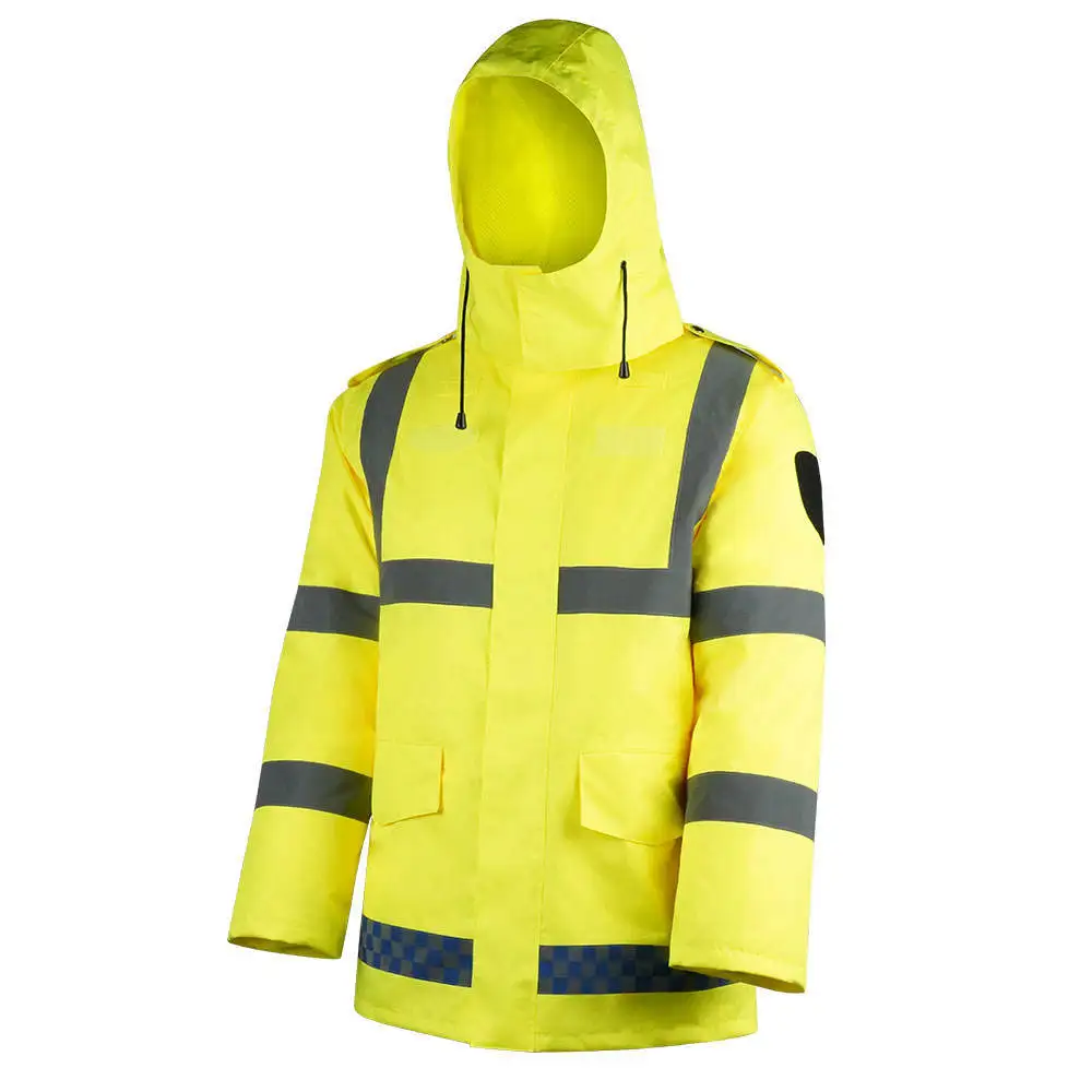 Safety Construction Jacket Reflective Windbreaker Worker Men Rescue Security Waterproof High Visibility Winter Rain Jacket