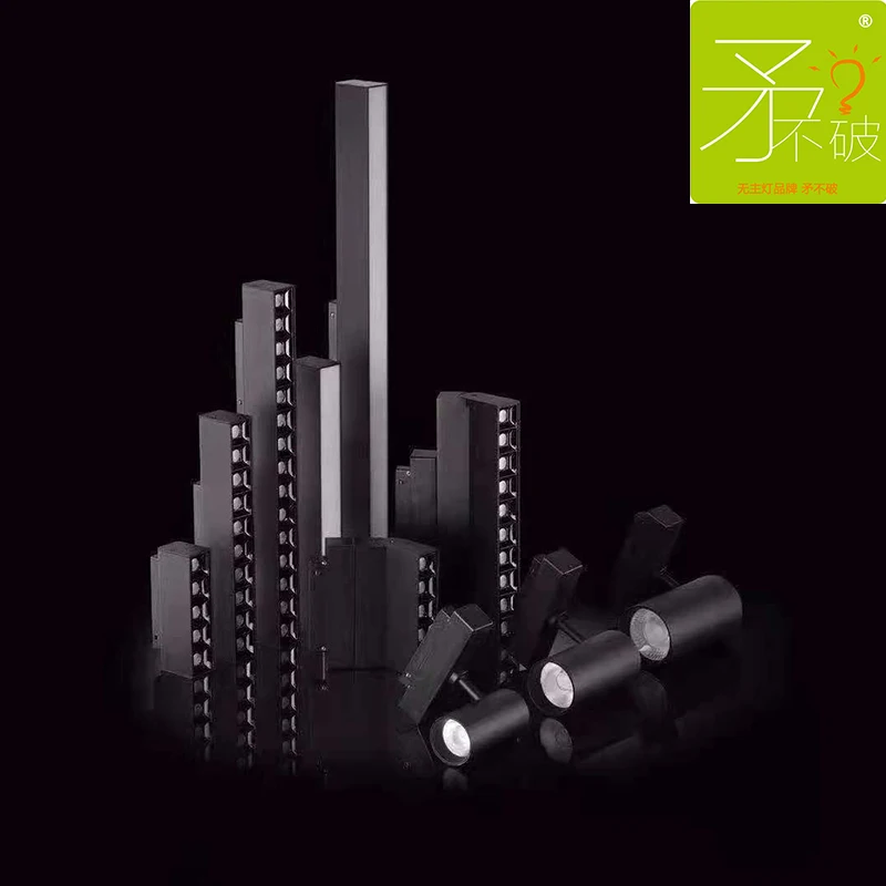 Modern track lights system zoom adjustable linear pendant led spot lamp magnetic track light