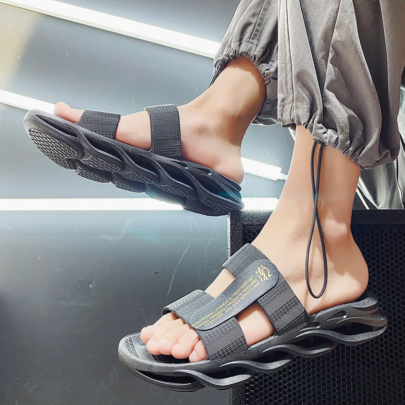 Flat Double Adjustable Buckle Straps EVA and Outdoor Slippers Slides Sandals Open Toe Waterproof Hot Selling Mens Fashion