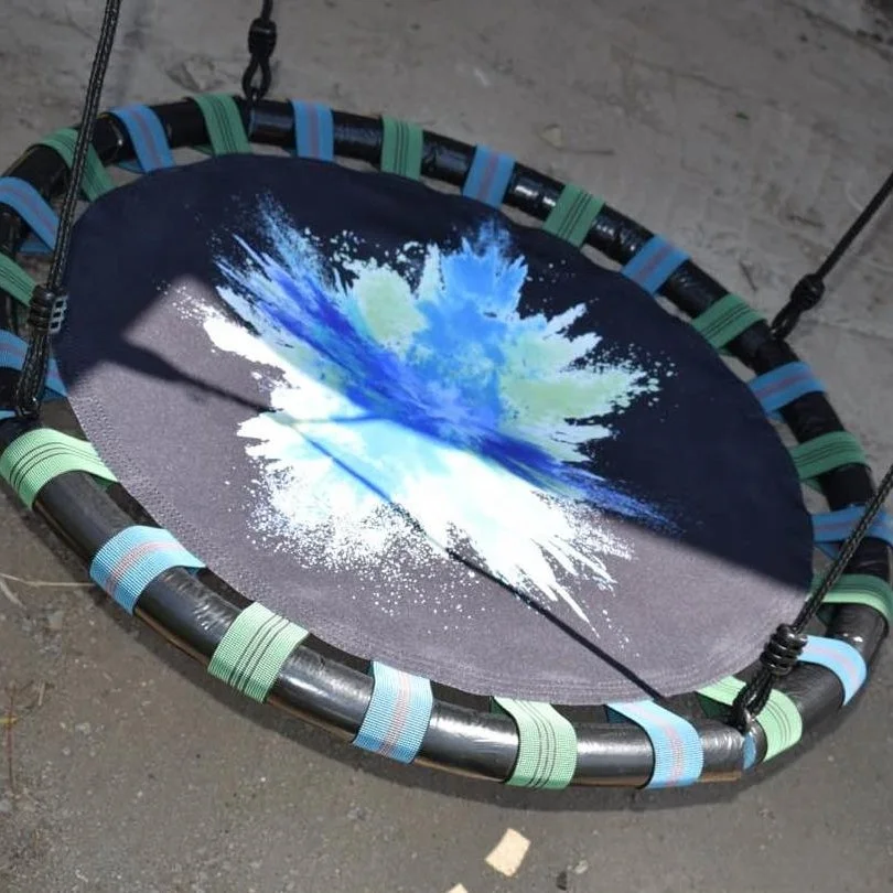 Легкая сборка блюдце дерево качели большая веревка качели с детским гнездом уличные садовые портативные качели