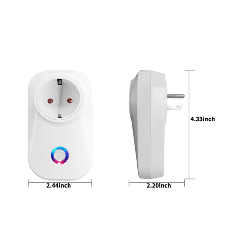 16A US UK EU Tuya Home Zigbee Mini Electrical Plug with Socket Non-grounding Wholesale Wall Alexa Google Wifi