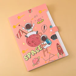 Cartoon astronaut organ bag astronaut file folder student A4 test paper finishing storage folder