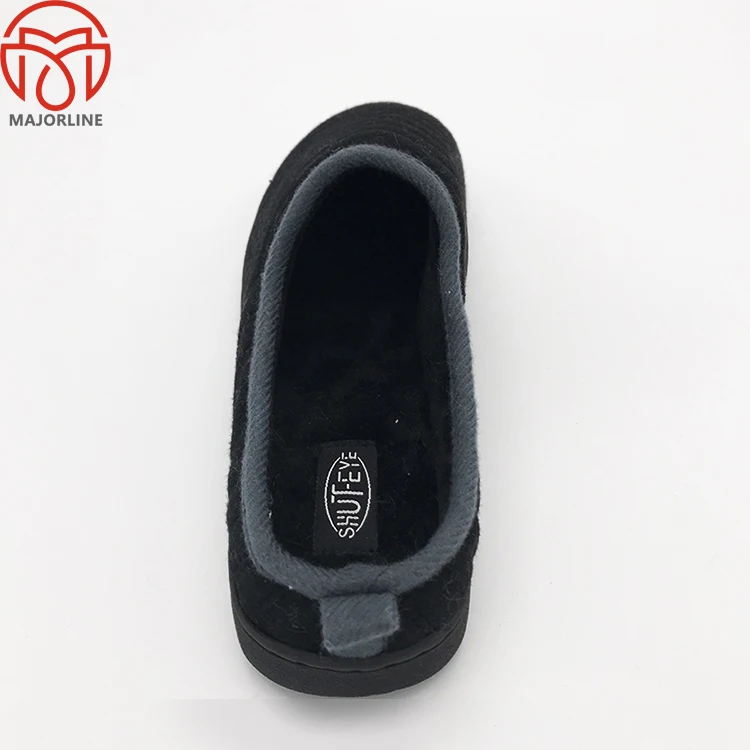 
custom winter warm indoor soft fleece casual slippers for men 