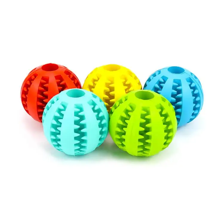 Rubber Indestructible Treat Dispensing Ball Hiding Food Puzzle Bite Hundespielzeug juguetes para mascotas durable dog chew toy