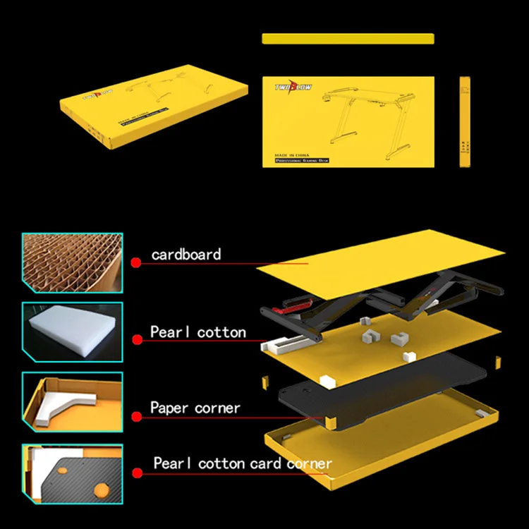 Gaming Table with 9 LED Lights Modern Computer Gaming Desk Furniture