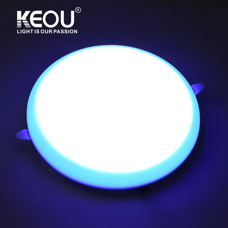 KEOU Led Panel Light RGB for Indoor Free Sample Dual Color CCT 9W 16W 24W 32W Aluminum Modern 80 SMD2835 Adjustable Hole Size