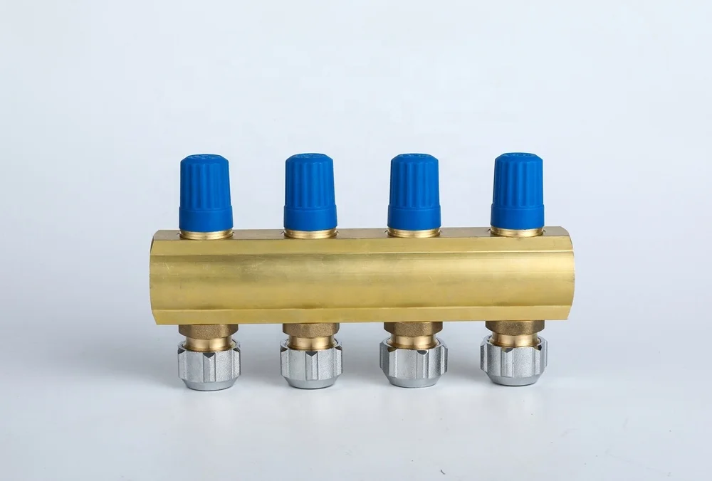 PERT Pipe Heating Manifolds Brass Manifold Fitting For Underfloor Heating System
