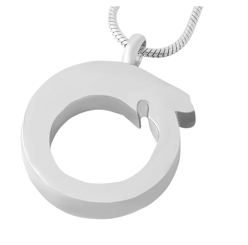 Rebirth Snake biting its tail 316L Stainless Steel Pendant Souvenir Necklace Ashes Cremation Urns Jewelry Keepsake Gifts
